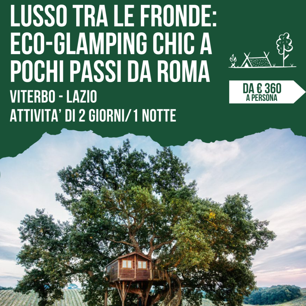 Locandina eco-glamping in casa sull'albero a Viterbo, vicino a Roma